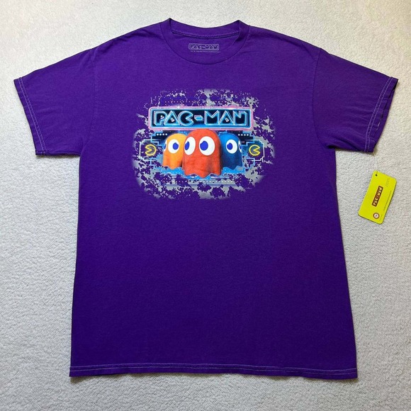 Pacman Other - NWT Bandai Pac-Man Purple T-Shirt Youth 14 Retro Video Game Ghosts Arcade Tee